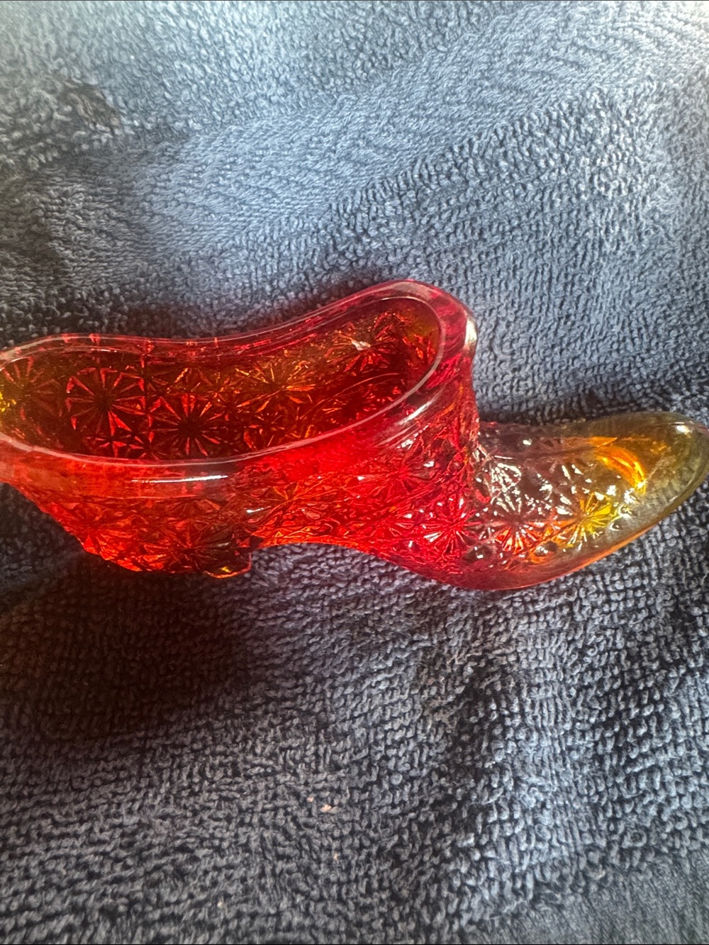 Decorative Glass Shoe Accent in Red and Amber - Home Accents